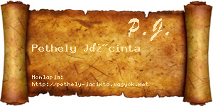 Pethely Jácinta névjegykártya